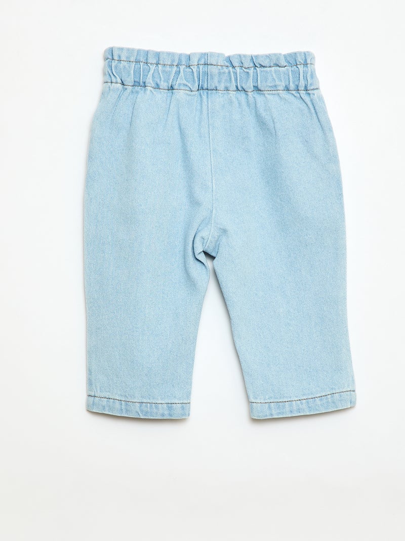 Pantalon en denim forme paperbag Bleu - Kiabi