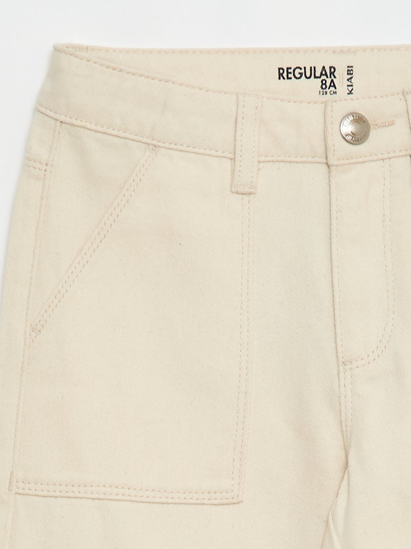Pantalon en denim multipoches Blanc - Kiabi