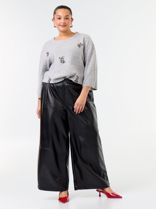 Pantalon en faux cuir - Kiabi