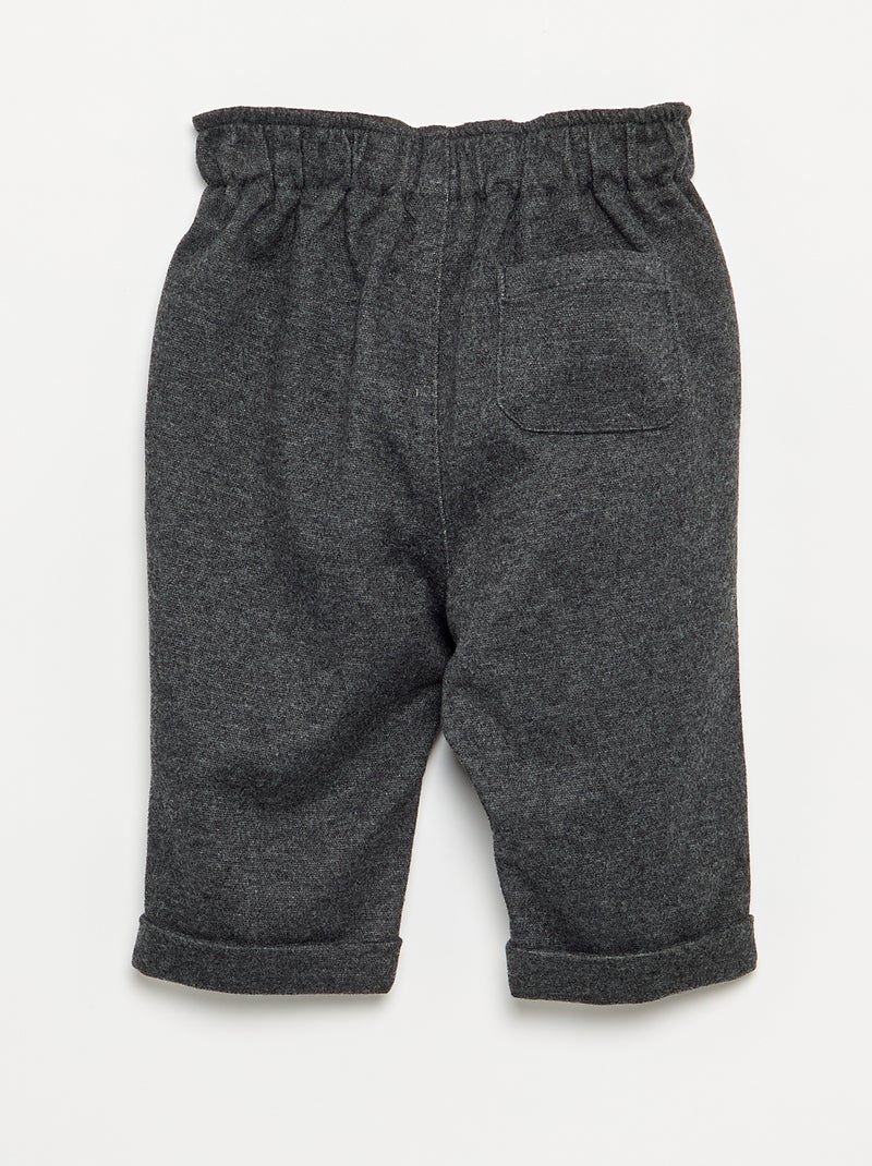 Pantalon en flanelle grattée Gris - Kiabi