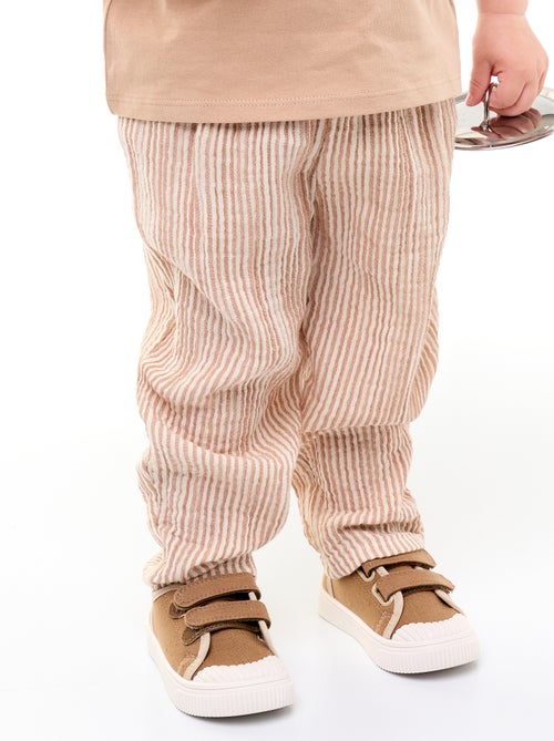 Pantalon en gaze de coton - Kiabi