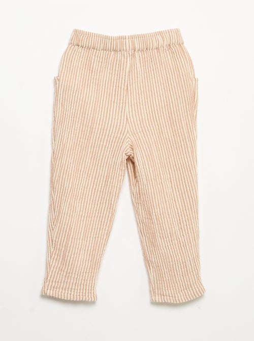 Pantalon en gaze de coton - Kiabi