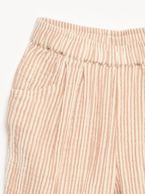 Pantalon en gaze de coton - Kiabi