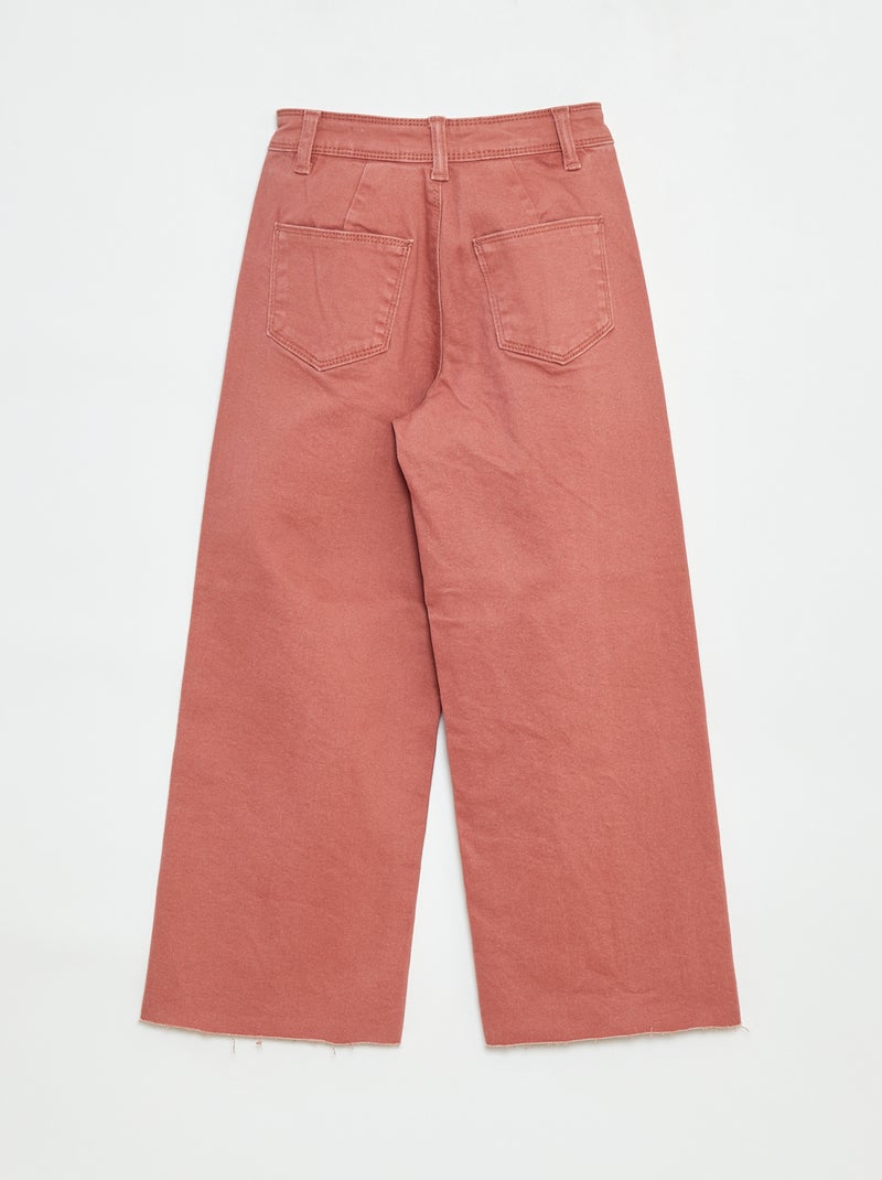 Pantalon en jean coupe large / wide leg Rose - Kiabi