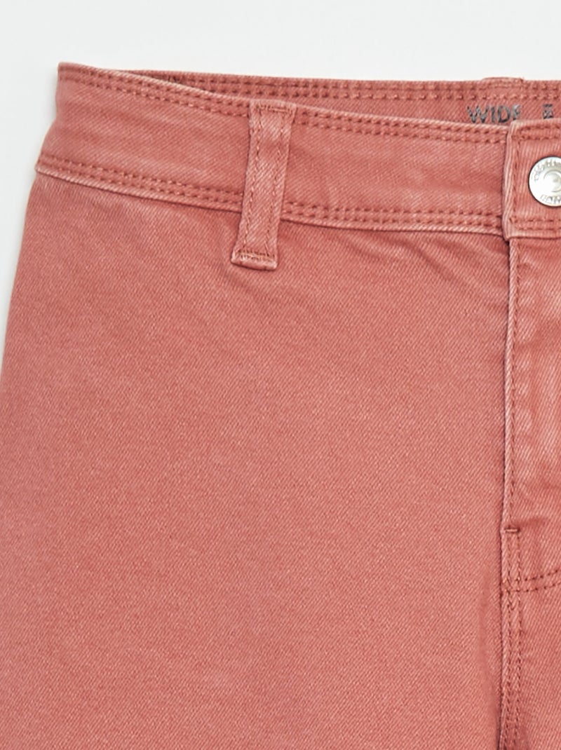 Pantalon en jean coupe large / wide leg Rose - Kiabi