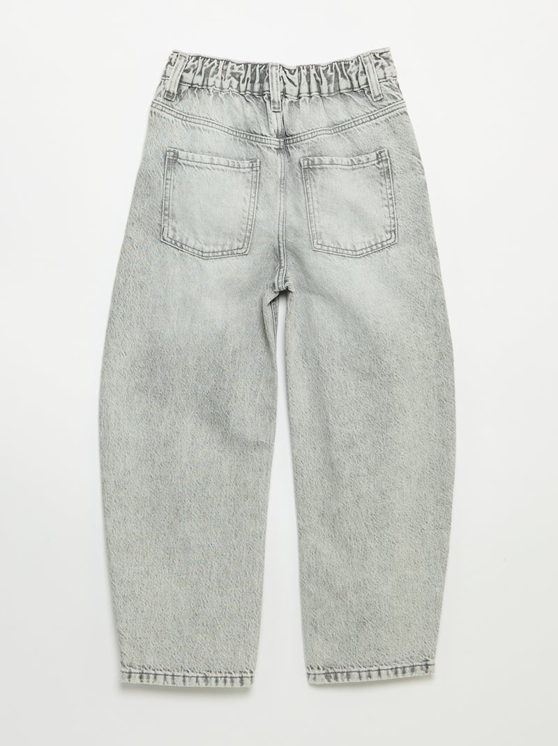 Pantalon en jean large Gris - Kiabi