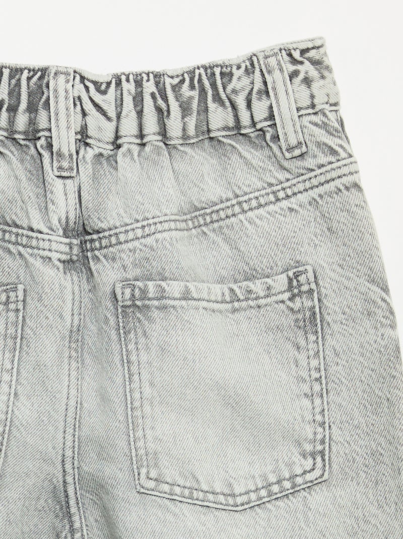 Pantalon en jean large Gris - Kiabi