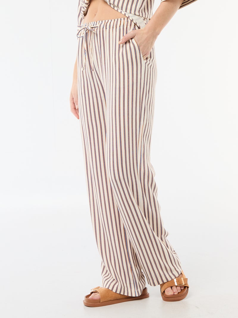 Pantalon en lin avec 2 poches Beige - Kiabi