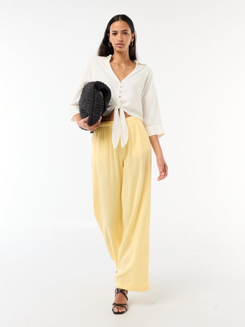 Pantalon en lin avec 2 poches - Kiabi