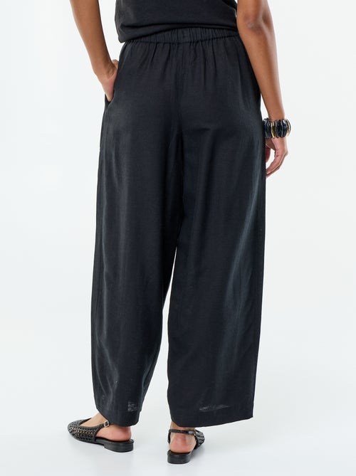 Pantalon en lin femme coupe barrel - Kiabi