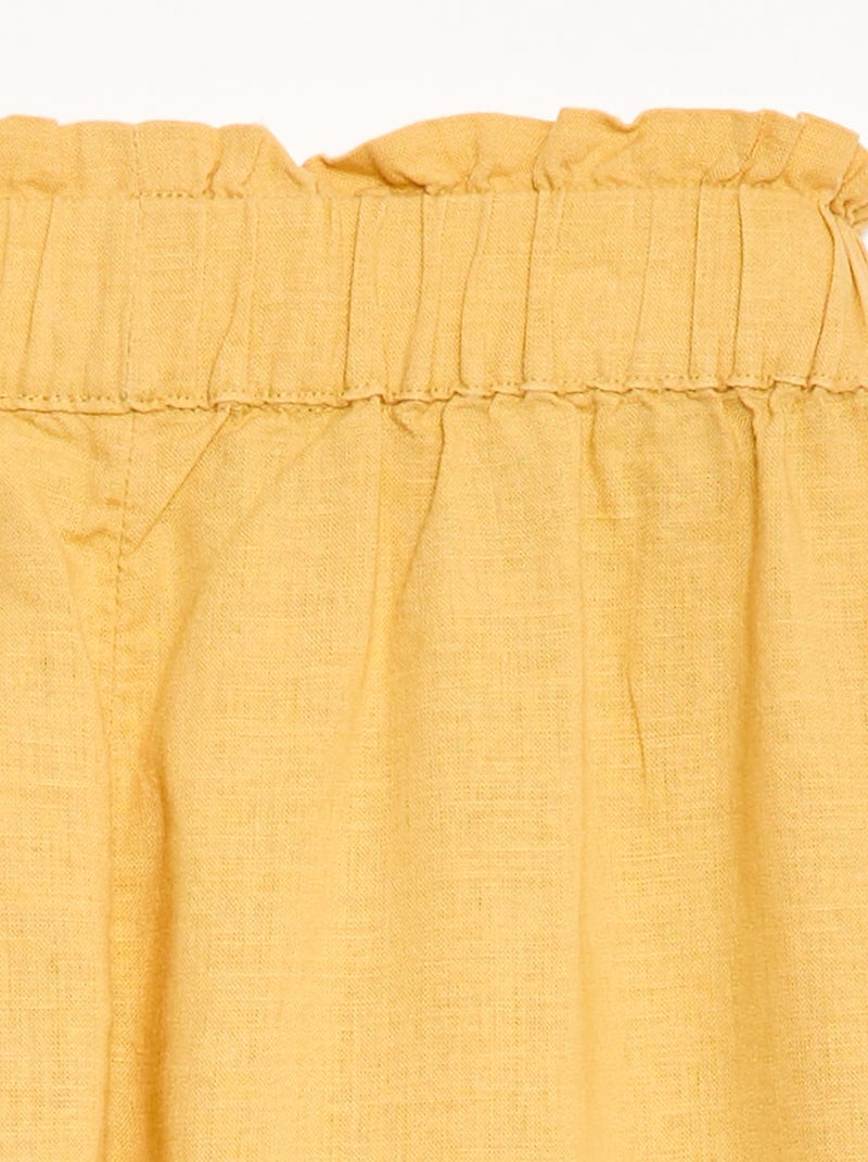 Pantalon en lin mélangé Beige - Kiabi