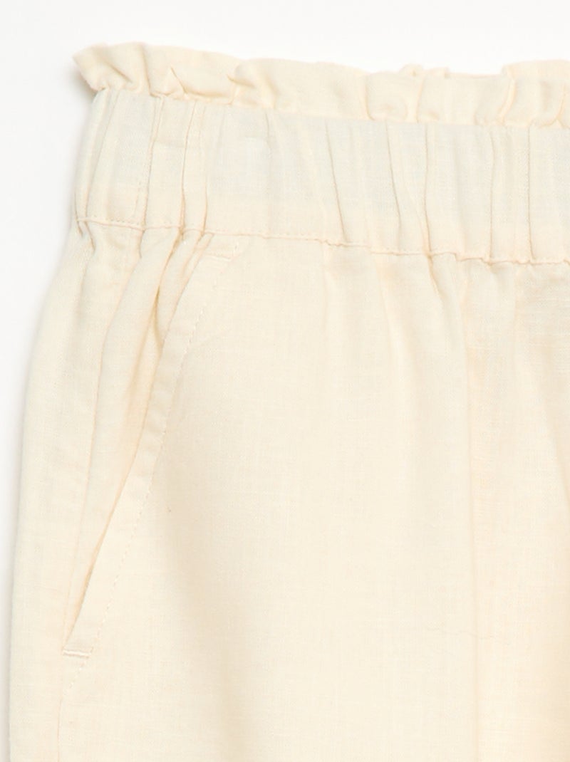 Pantalon en lin mélangé Blanc - Kiabi