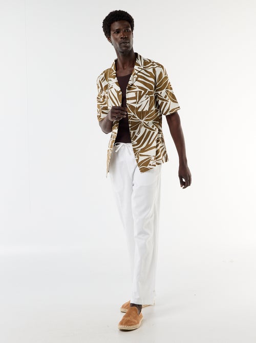 Pantalon en lin mélangé - Kiabi