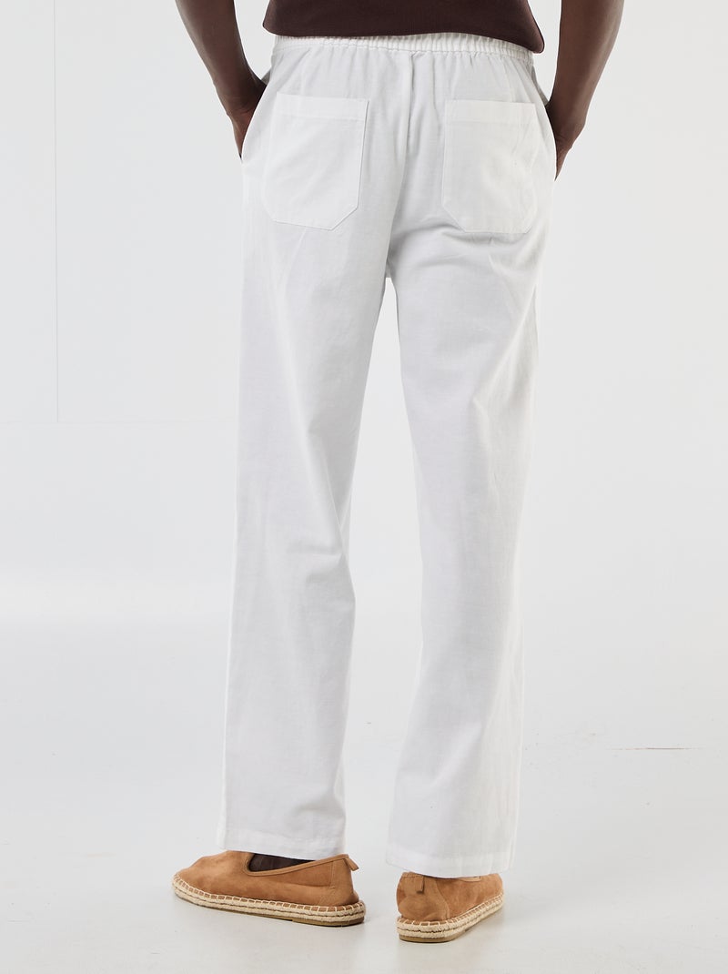 Pantalon en lin mélangé Blanc - Kiabi