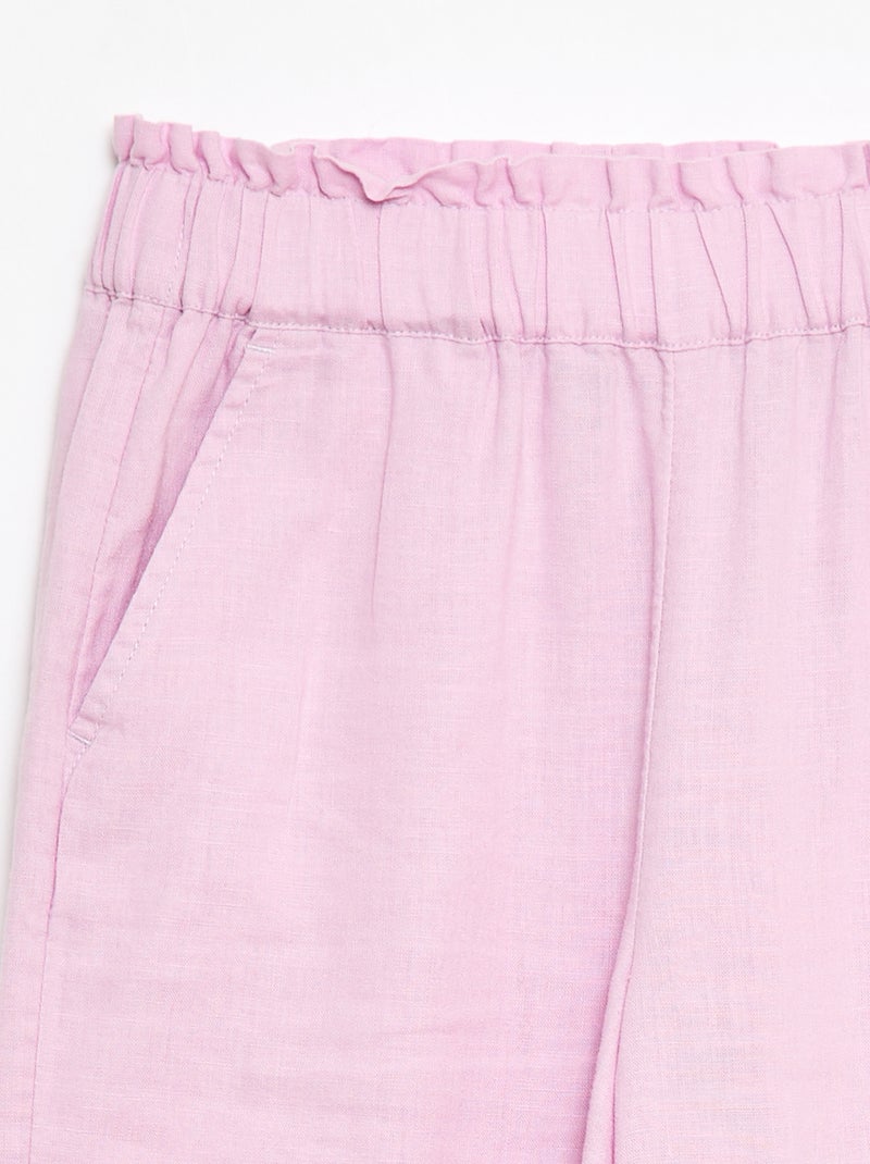 Pantalon en lin mélangé Violet - Kiabi