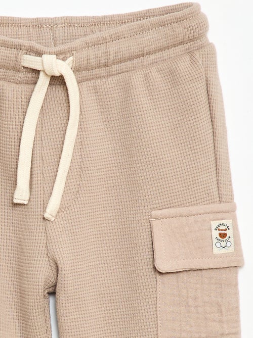 Pantalon en maille gaufrée - Kiabi