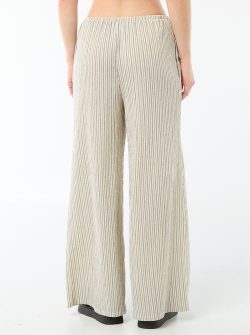 Pantalon en maille légère à coupe large pour femme - Kiabi Pantalon en maille légère à coupe large pour femme - Kiabi