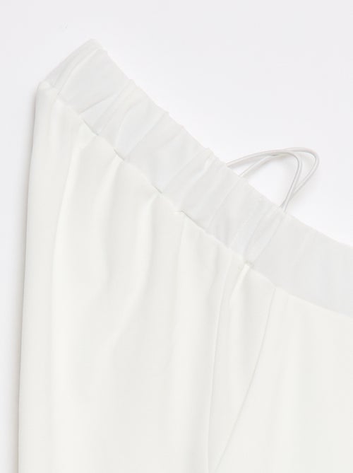 Pantalon en maille légère pour femme à coupe large et taille haute - Kiabi