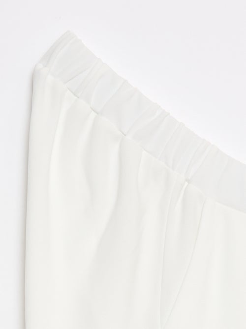 Pantalon en maille légère pour femme à coupe large et taille haute - Kiabi