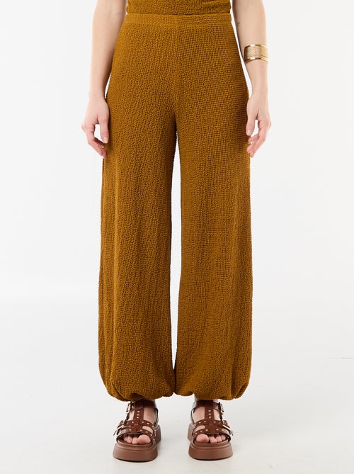 Pantalon en maille légère pour femme à coupe large - Kiabi