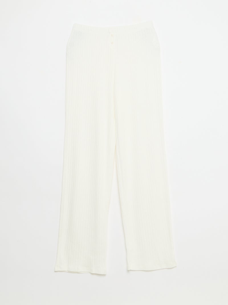 Pantalon en maille pointelle Bleu - Kiabi