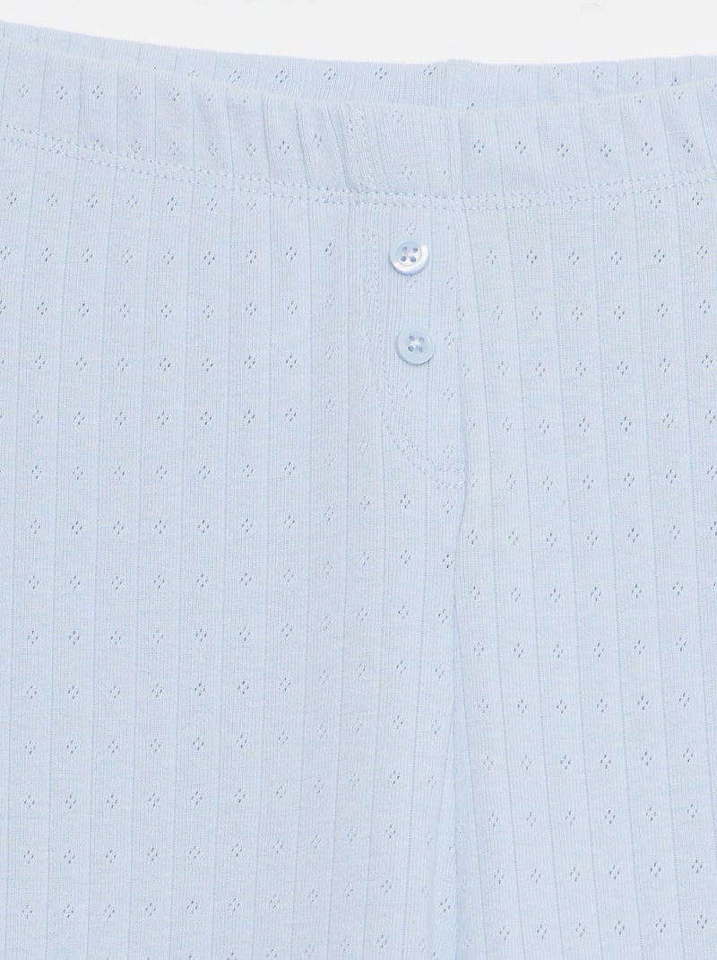 Pantalon en maille pointelle Bleu - Kiabi