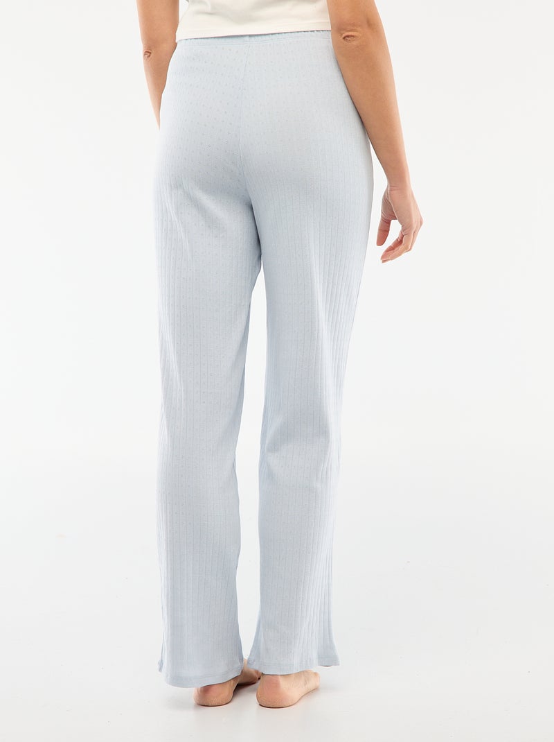 Pantalon en maille pointelle Bleu - Kiabi