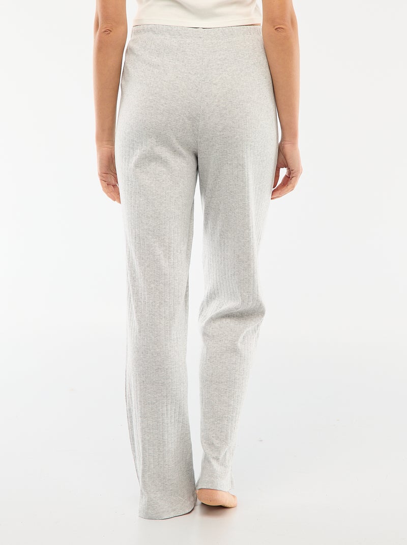 Pantalon en maille pointelle Gris - Kiabi