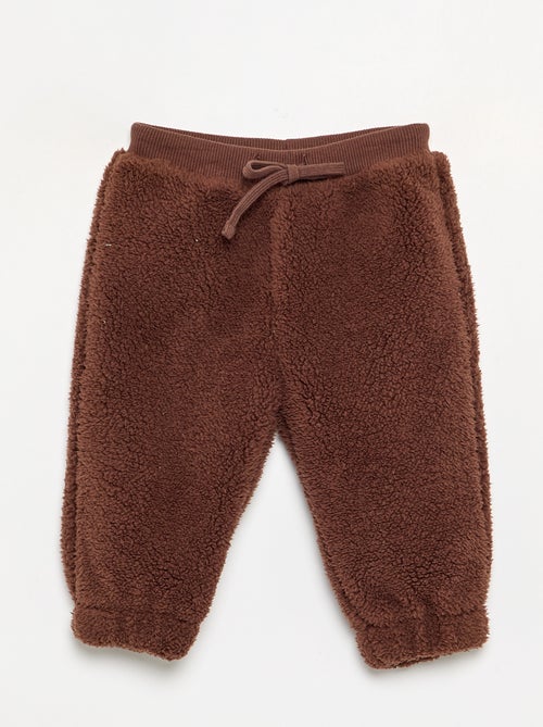 Pantalon en matière effet moutonné - Kiabi