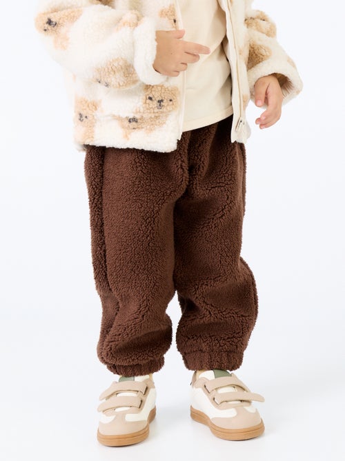 Pantalon en matière effet moutonné - Kiabi