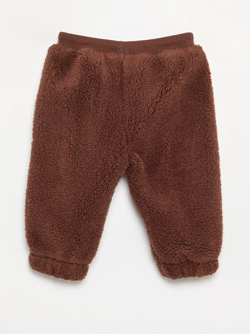 Pantalon en matière effet moutonné - Kiabi