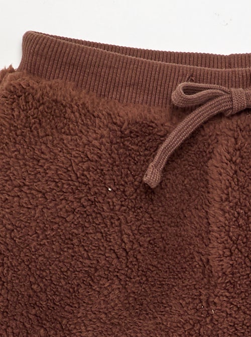 Pantalon en matière effet moutonné - Kiabi