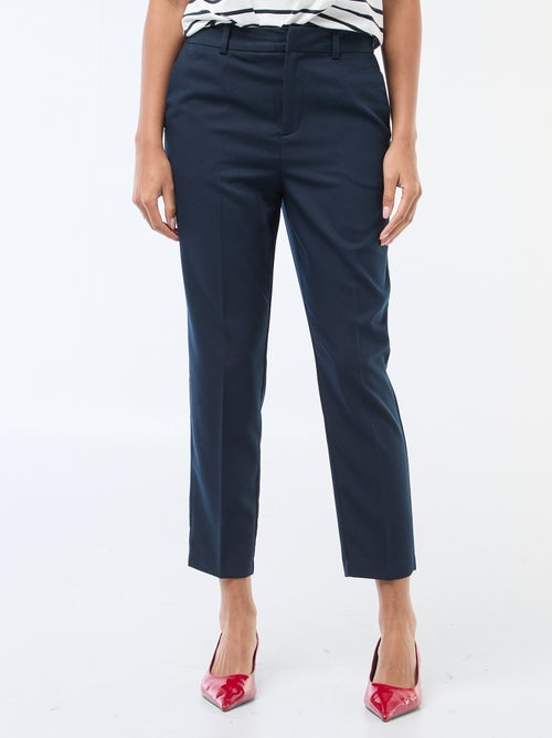 Pantalon en toile lourde à coupe cigarette pour femme - Kiabi