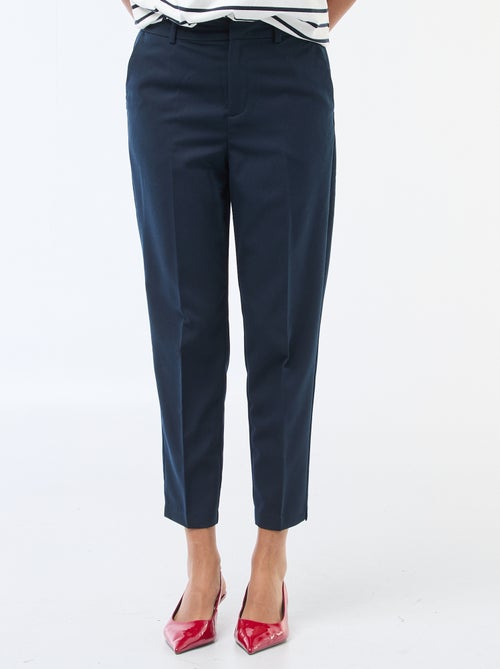 Pantalon en toile lourde à coupe cigarette pour femme - Kiabi