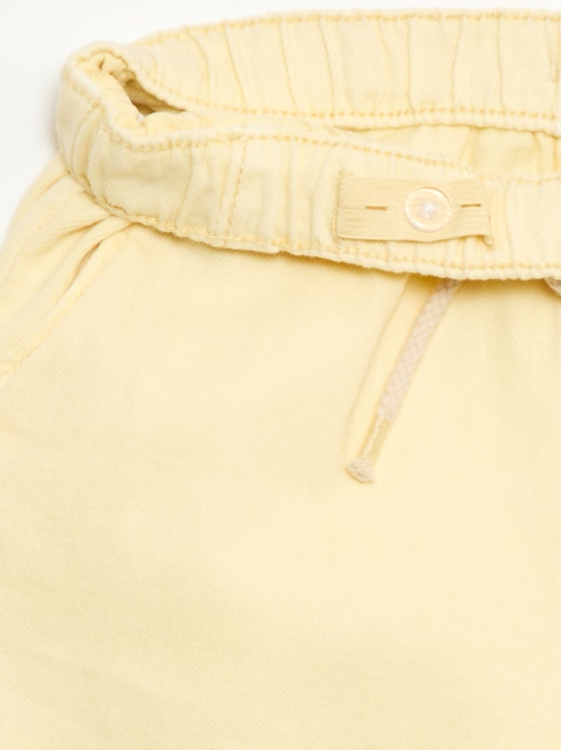 Pantalon en twill avec cordons de serrage Jaune - Kiabi