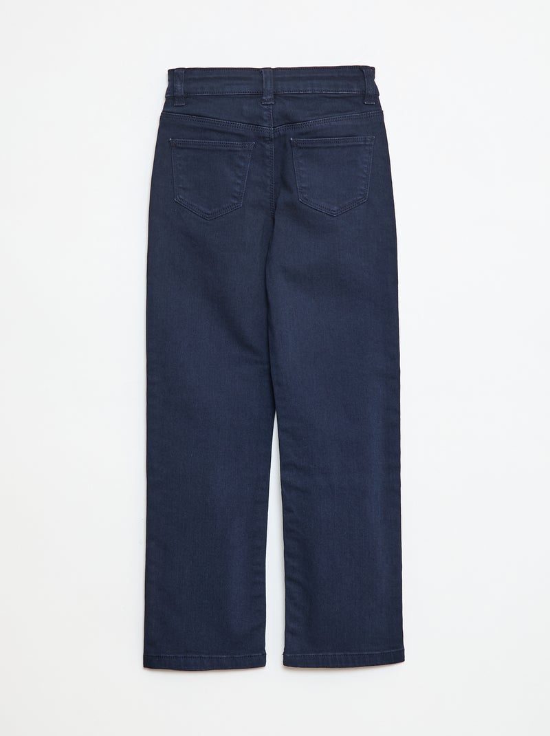 Pantalon en twill avec ouverture pressionnée - Bleu - Kiabi