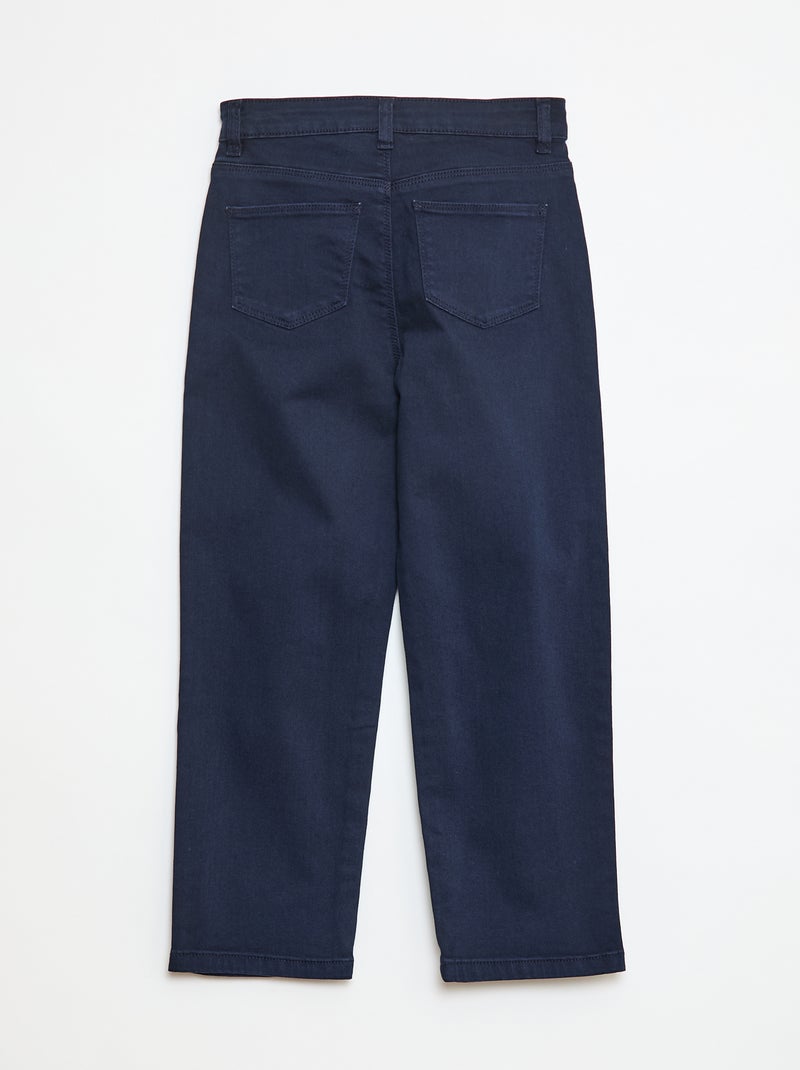Pantalon en twill avec ouverture pressionnée - Coupe + confortable Bleu - Kiabi