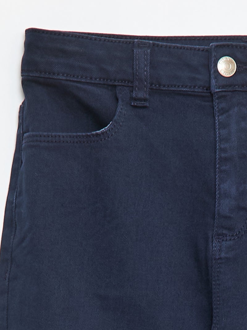 Pantalon en twill avec ouverture pressionnée - Coupe + confortable Bleu - Kiabi