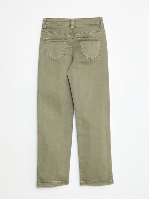 Pantalon en twill avec ouverture pressionnée - - Kiabi