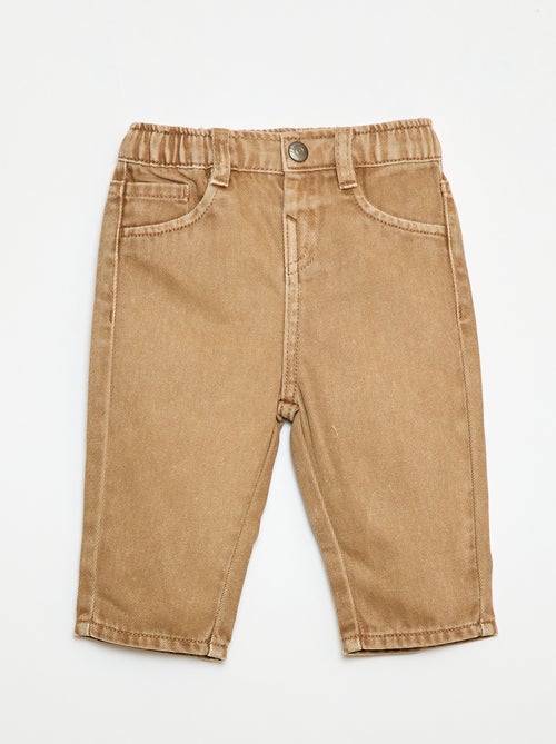 Pantalon en twill paperbag taille 3/4 - Kiabi