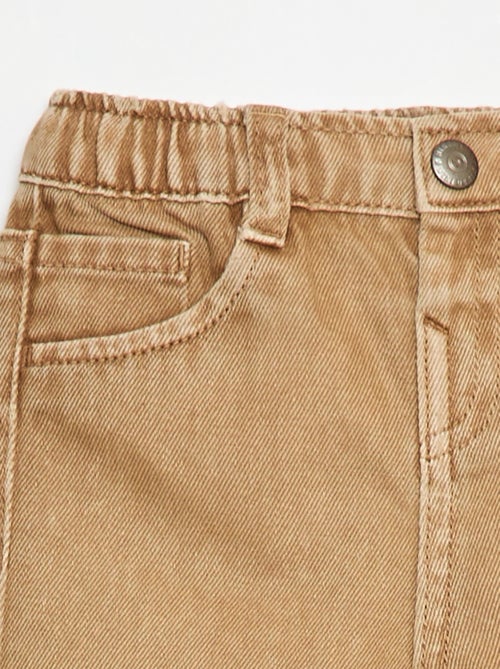 Pantalon en twill paperbag taille 3/4 - Kiabi