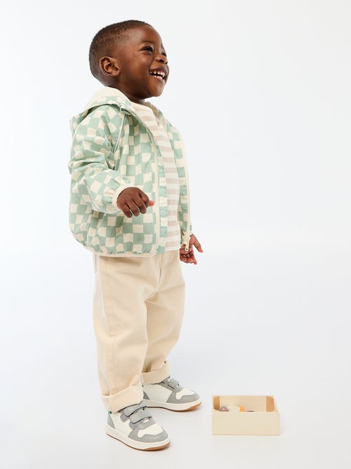 Pantalon en twill paperbag taille 3/4 - Kiabi