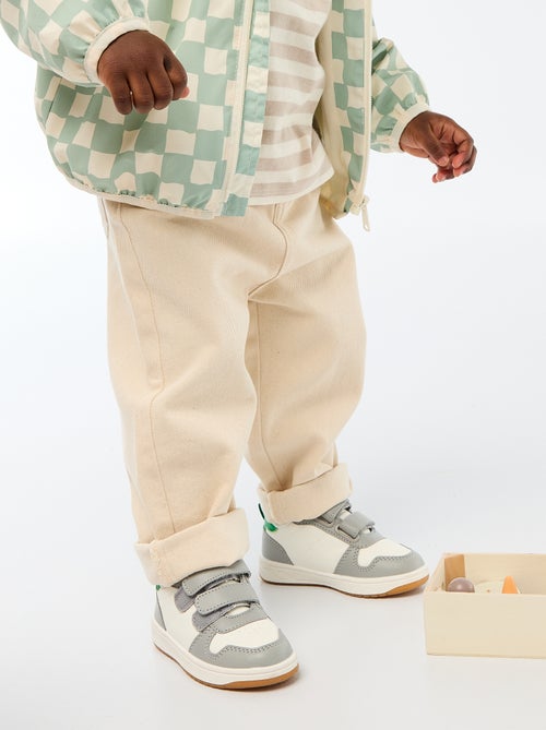 Pantalon en twill paperbag taille 3/4 - Kiabi