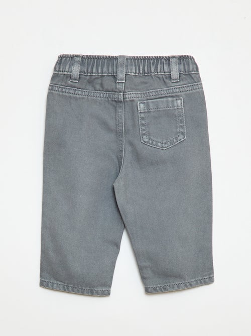 Pantalon en twill paperbag taille 3/4 - Kiabi