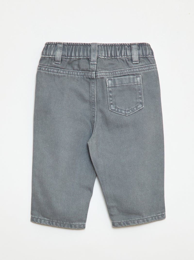 Pantalon en twill paperbag taille 3/4 Gris - Kiabi