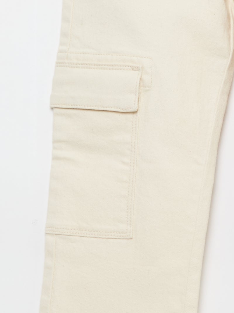 Pantalon en twill regular Beige - Kiabi