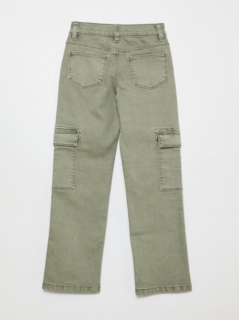 Pantalon en twill regular Vert - Kiabi
