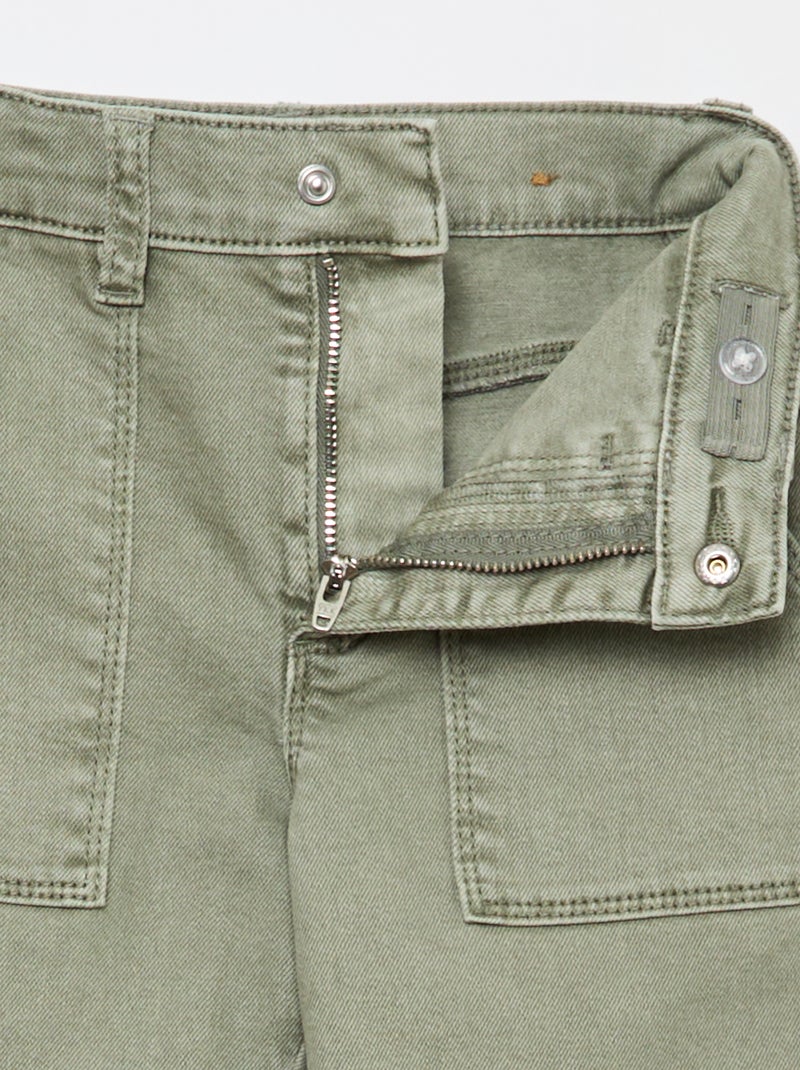 Pantalon en twill regular Vert - Kiabi