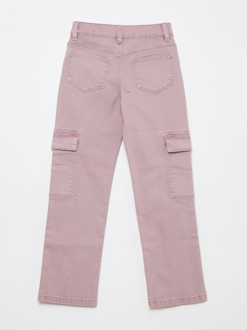 Pantalon en twill regular Violet - Kiabi