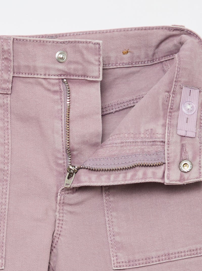 Pantalon en twill regular Violet - Kiabi